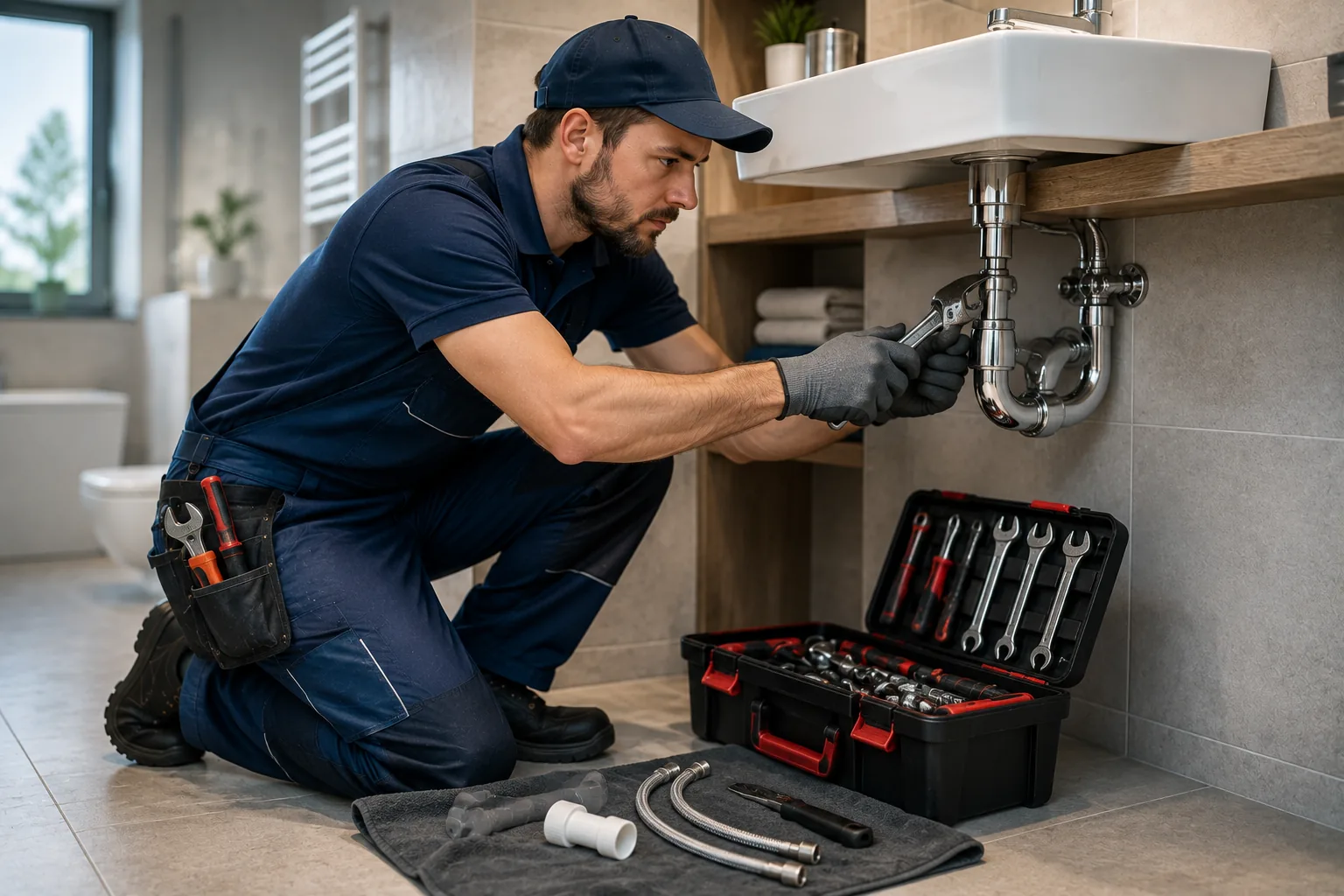 Sanitär Reparatur und Instandhaltung in einem Gewerbeobjekt